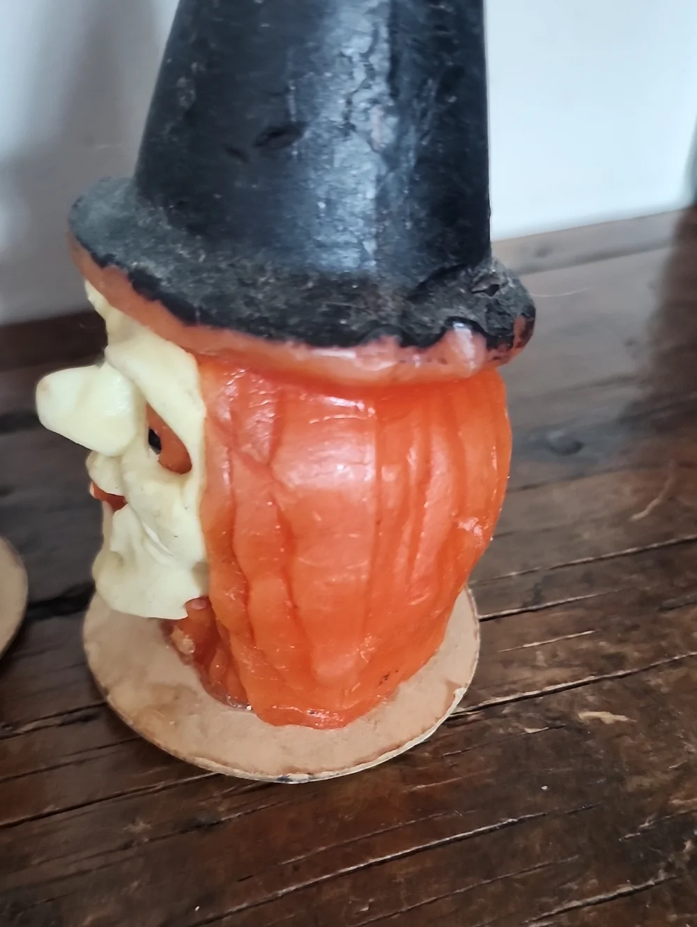 Vintage Gurley Halloween Witch Candles in Orange and Black